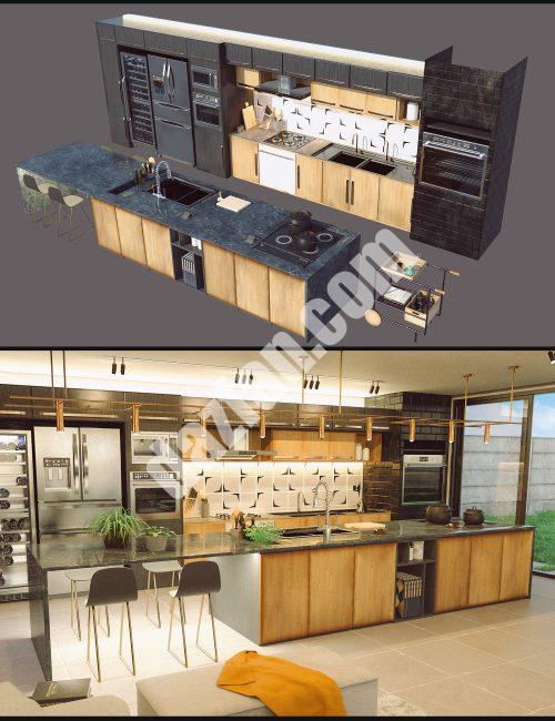 [daz场景] Cecilia House厨房道具-DAZ爱好者