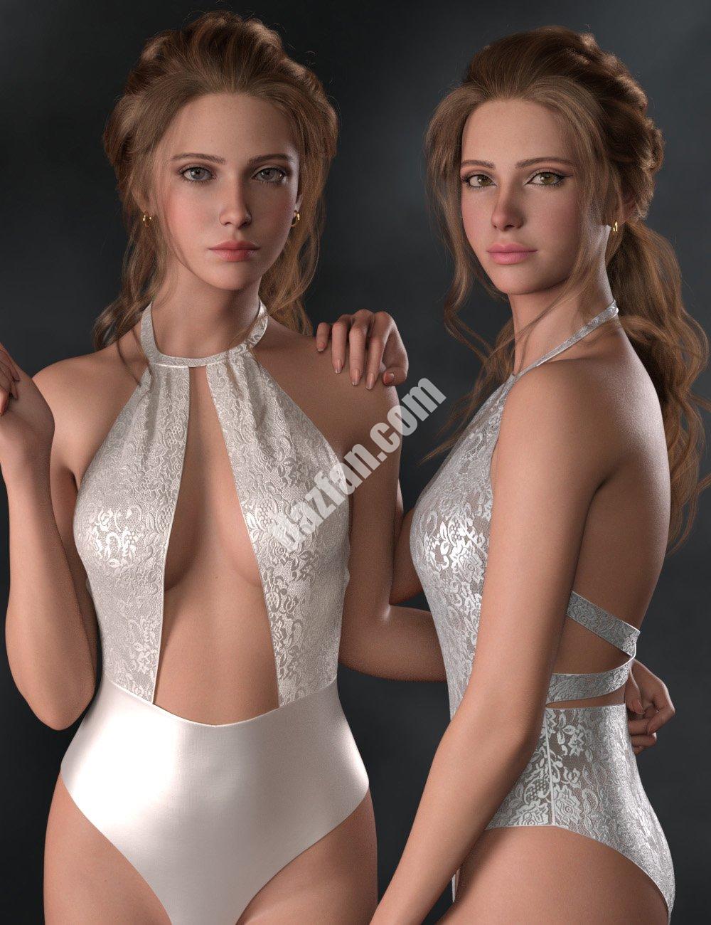 [daz服装] CHB Genesis 9优雅连体衣和耳环-DAZ爱好者