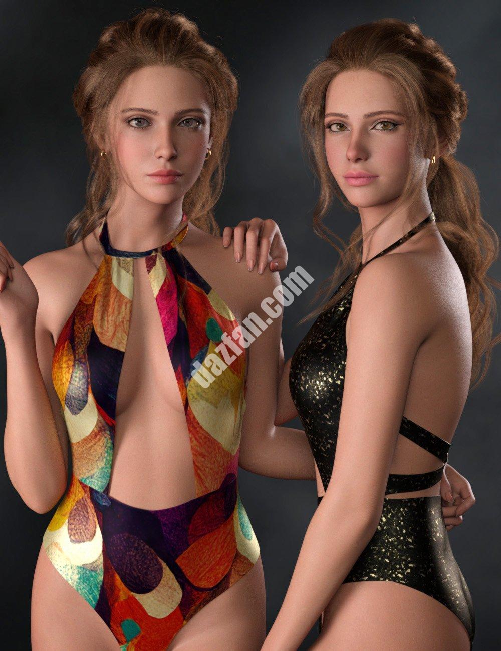 [daz服装] CHB优雅连体衣和耳环纹理附加组件-DAZ爱好者