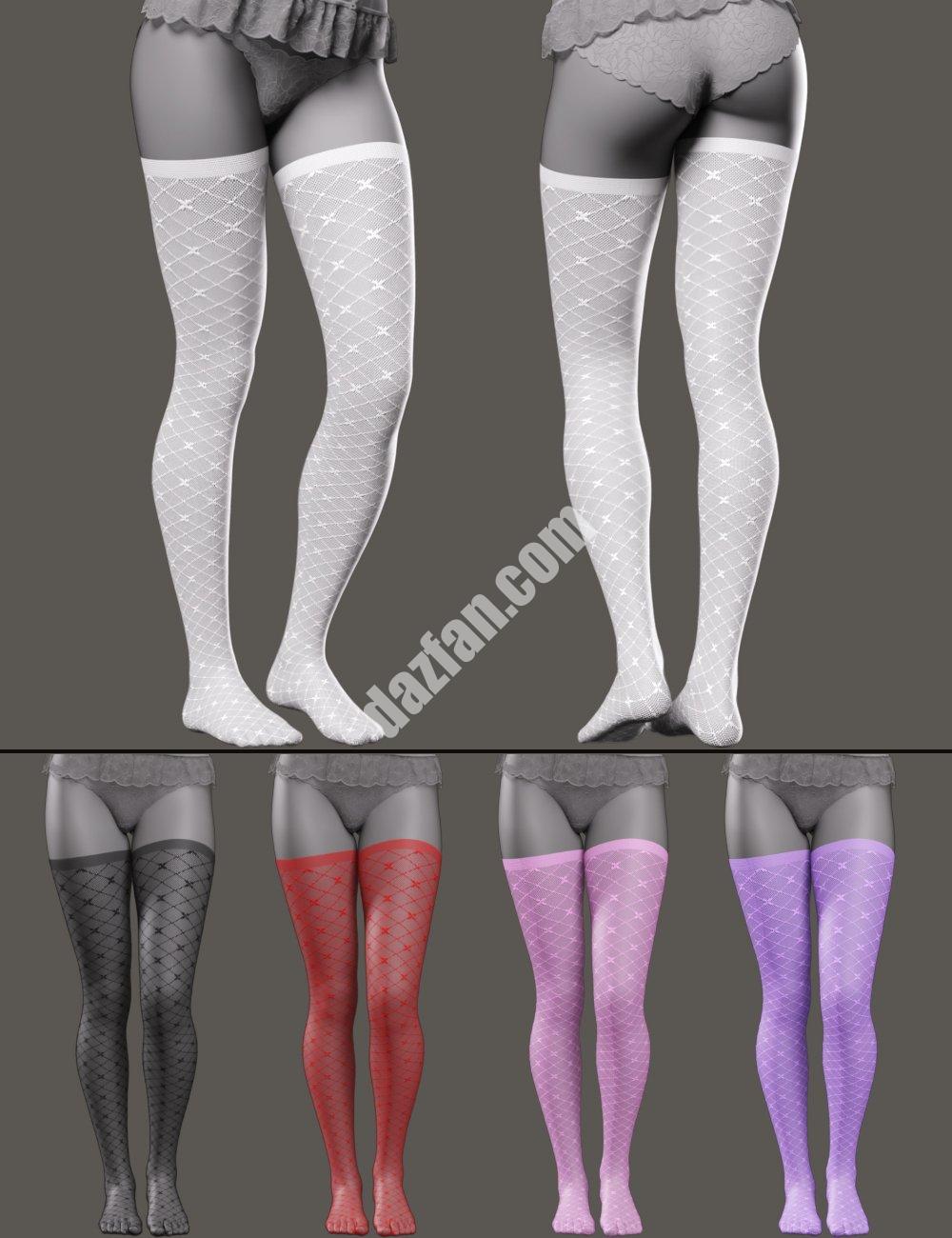 [daz服装] CNB Genesis 8和8.1雌性蕾丝袜-DAZ爱好者