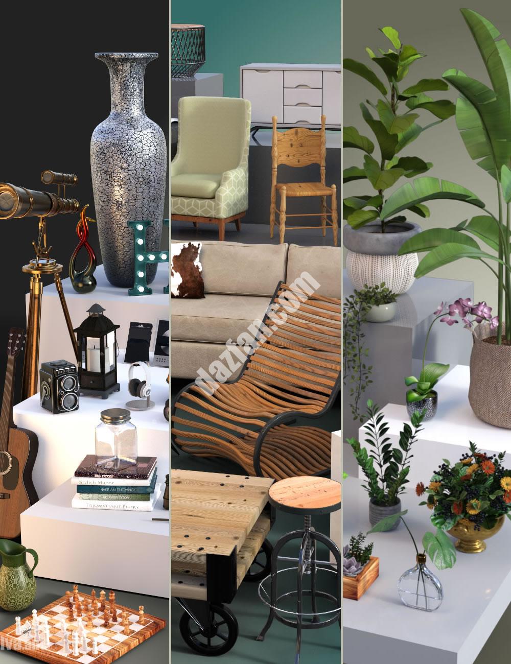 [daz合集] 生活装饰物捆绑包-DAZ爱好者