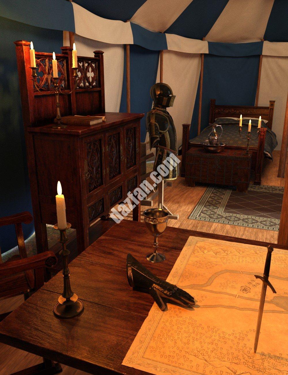 [daz场景] 指挥官帐篷家具和物品-DAZ爱好者