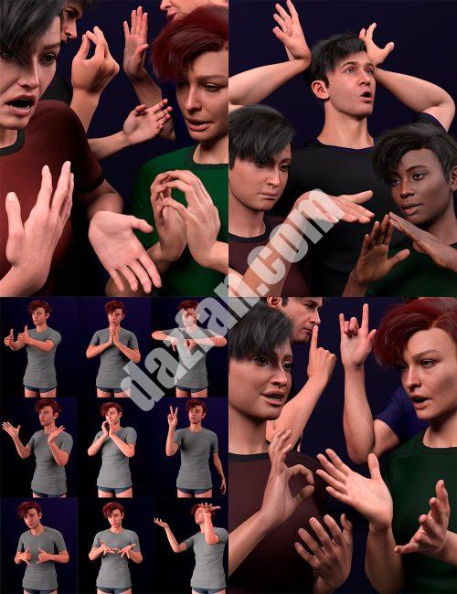 [daz合集] 对话手势简编捆绑包for创世纪9号-DAZ爱好者