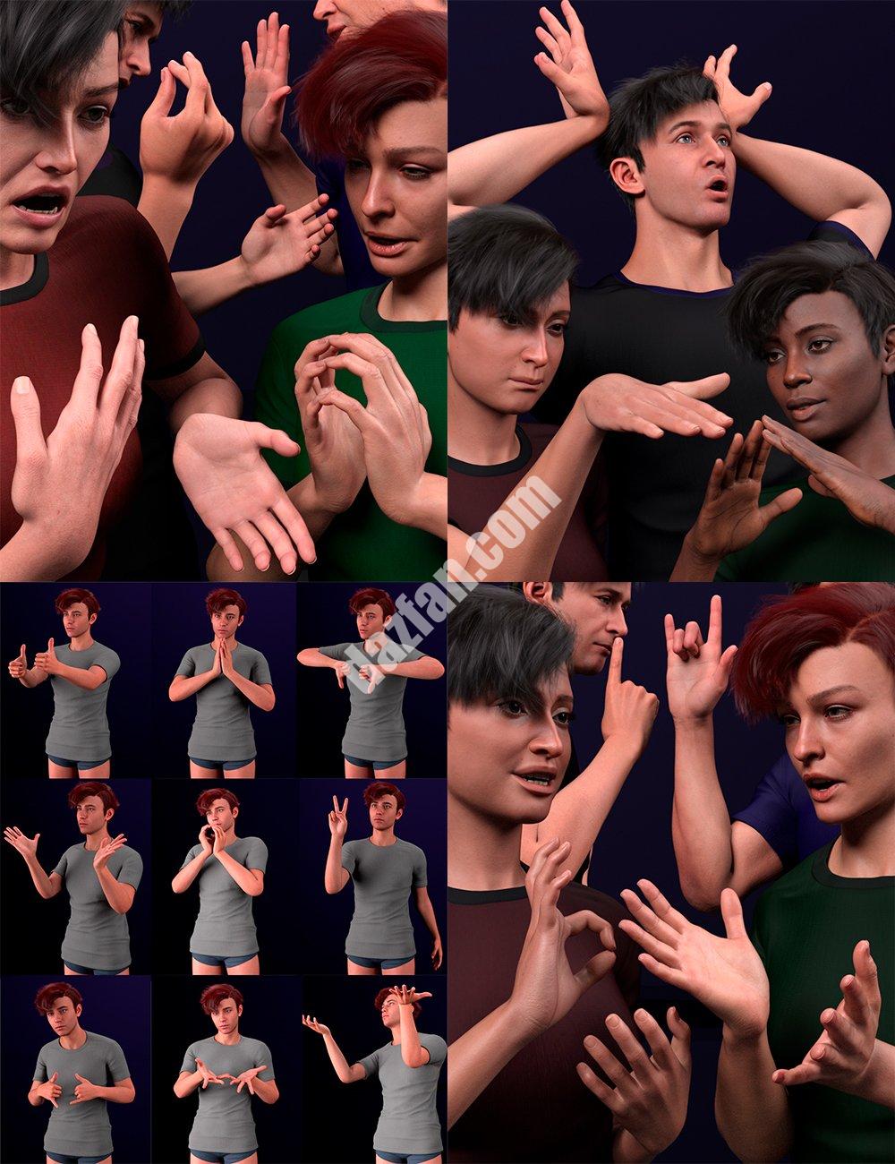 [daz合集] 对话手势简编捆绑包for创世纪9号-DAZ爱好者