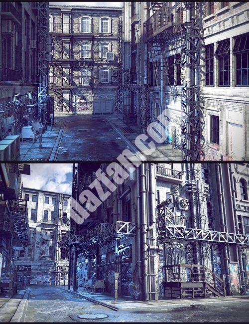 [daz场景] 赛博朋克后巷-DAZ爱好者