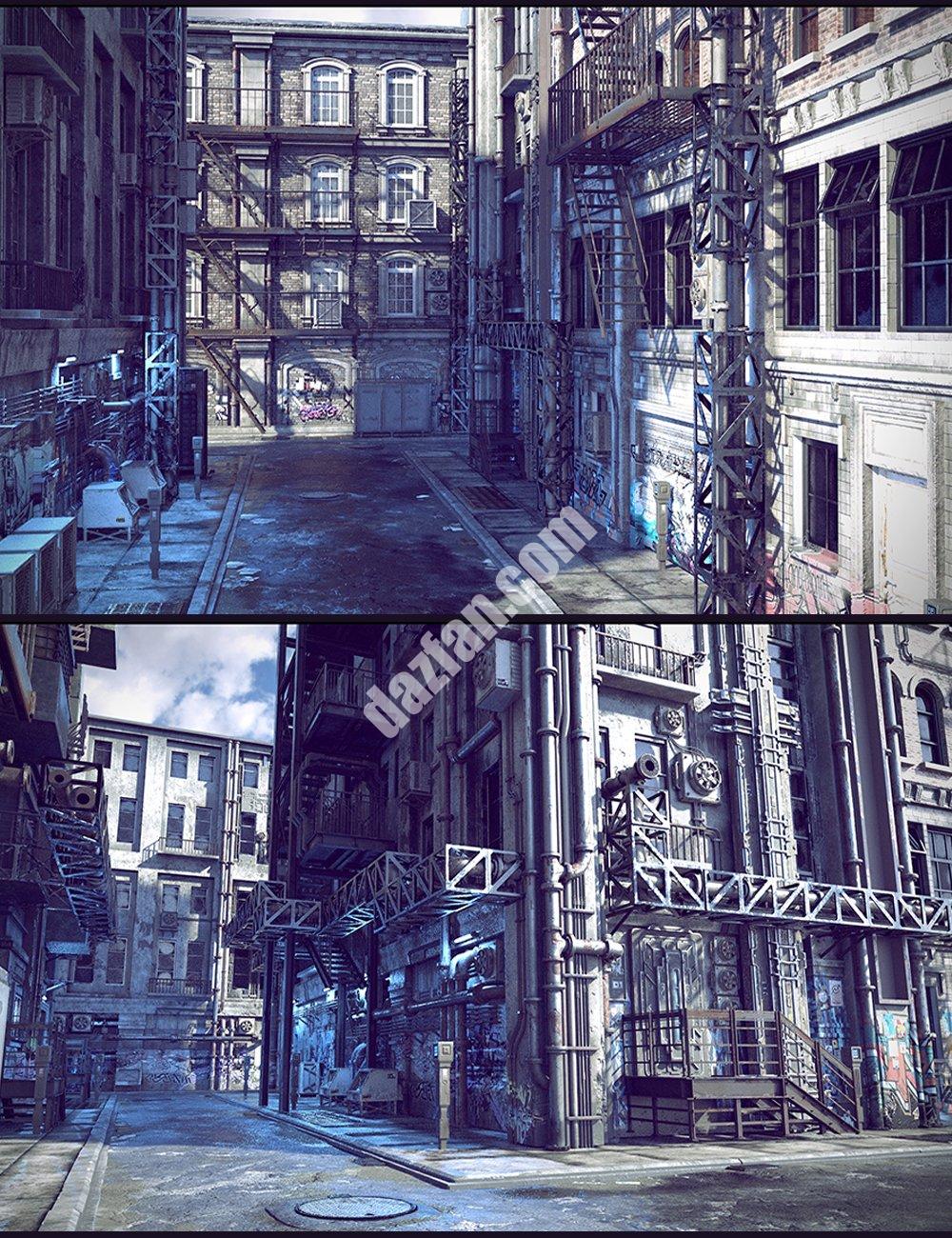 [daz场景] 赛博朋克后巷-DAZ爱好者