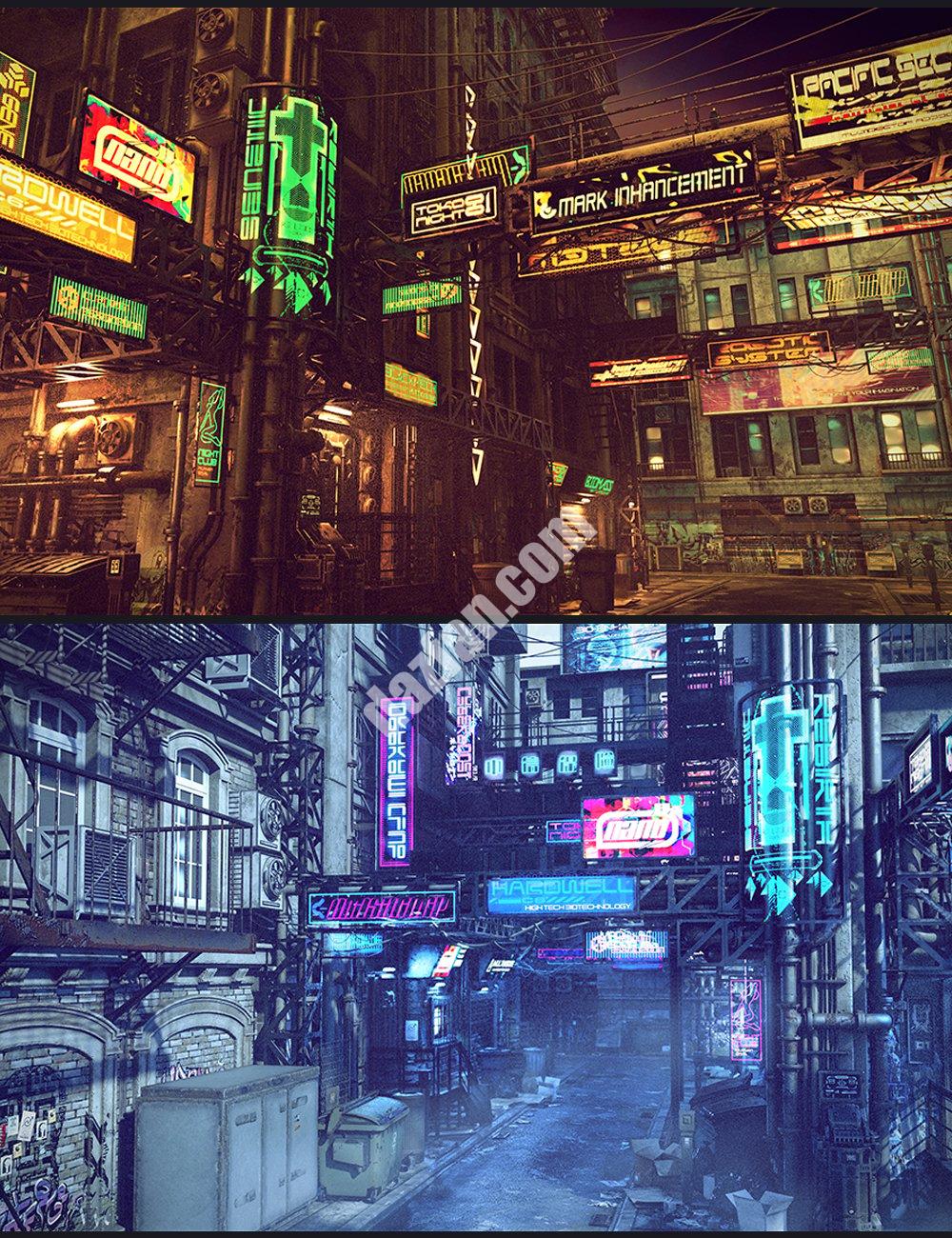 [daz合集] 赛博朋克后巷捆绑包-DAZ爱好者