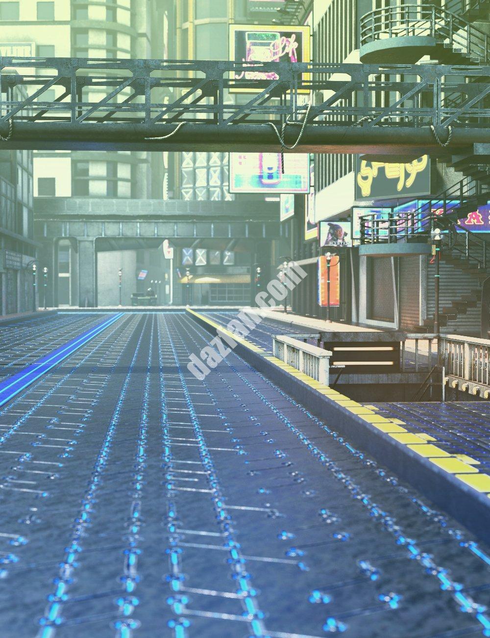 [daz场景] 赛博朋克街-DAZ爱好者