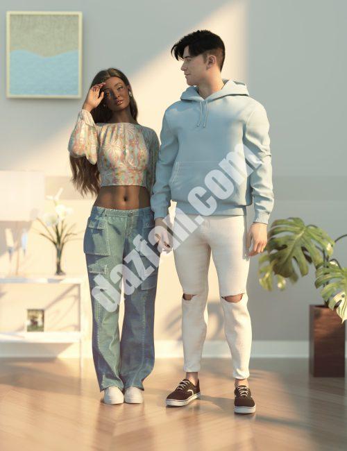 [daz姿势] 创世纪9、8和3的每日放松姿势-DAZ爱好者