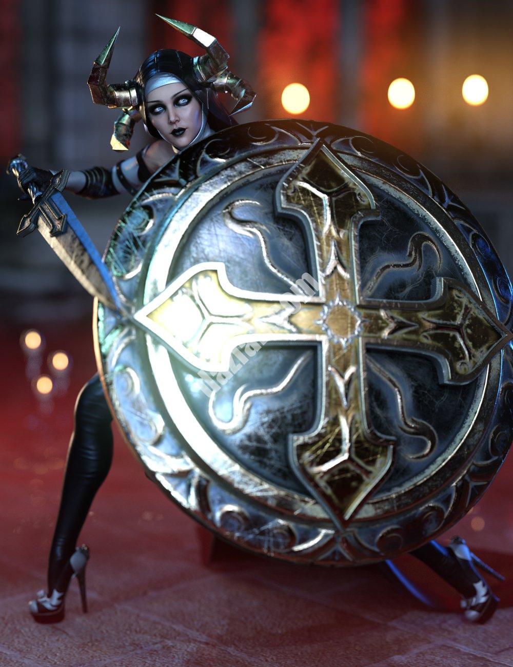 [daz道具] 创世纪8和8.1女性的黑暗修女武器-DAZ爱好者