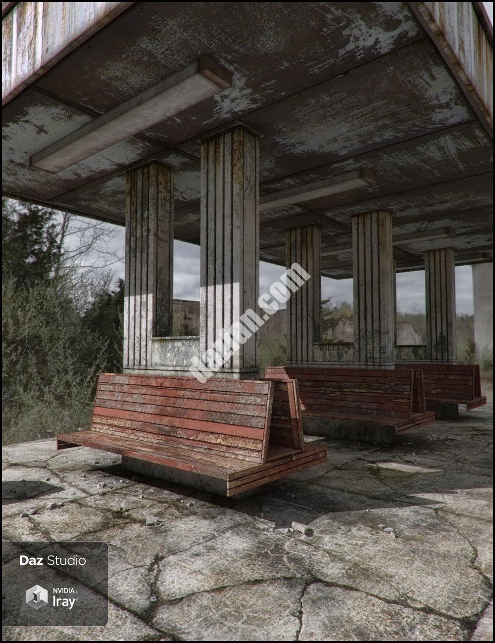 [daz场景] POI-公交车站1-DAZ爱好者