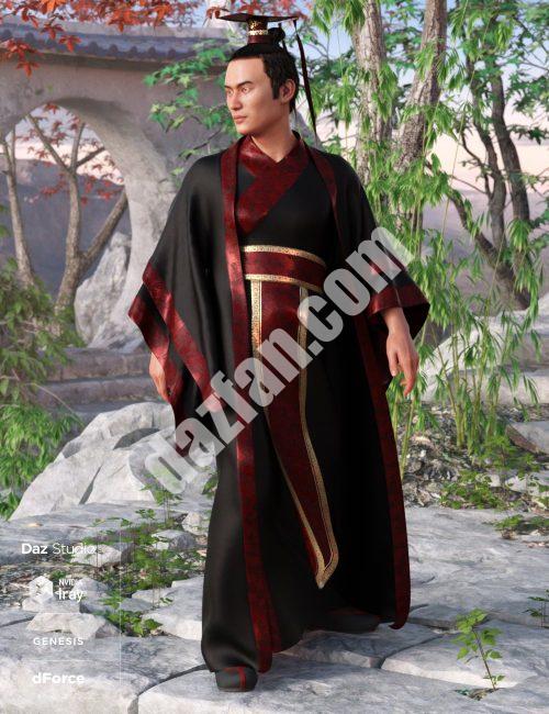 [daz服装] dForce创世纪8号汉服男（s）-DAZ爱好者