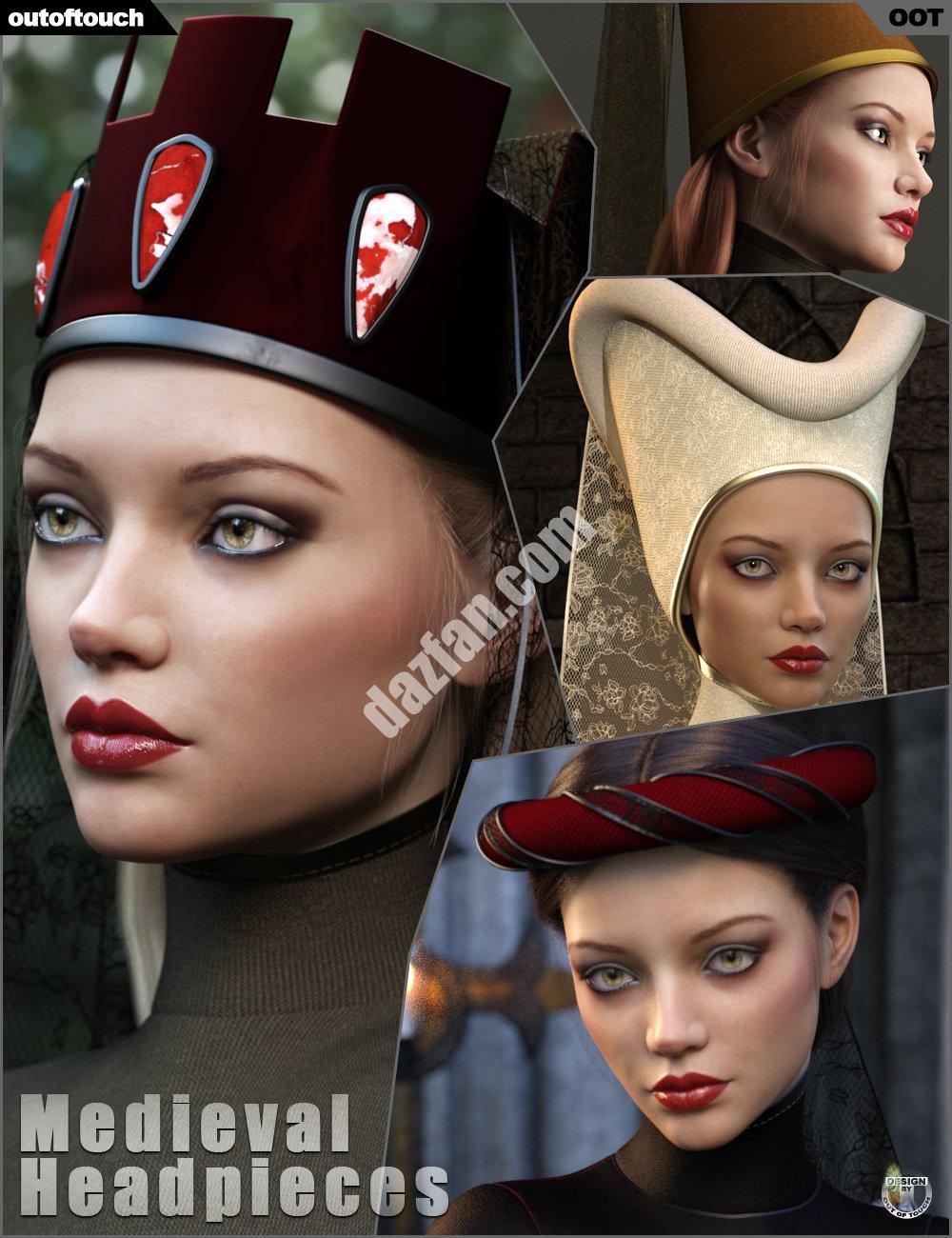 [daz服装] dForce创世纪8女性中世纪头饰-DAZ爱好者