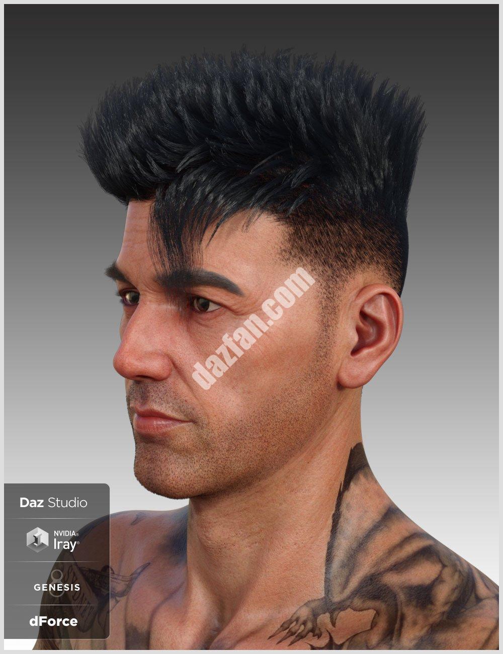 [daz发型] dForce创世纪8的年轻头发-DAZ爱好者