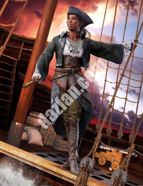 [daz服装] dForce科西嘉岛突袭者创世纪8和8.1女性装备-DAZ爱好者