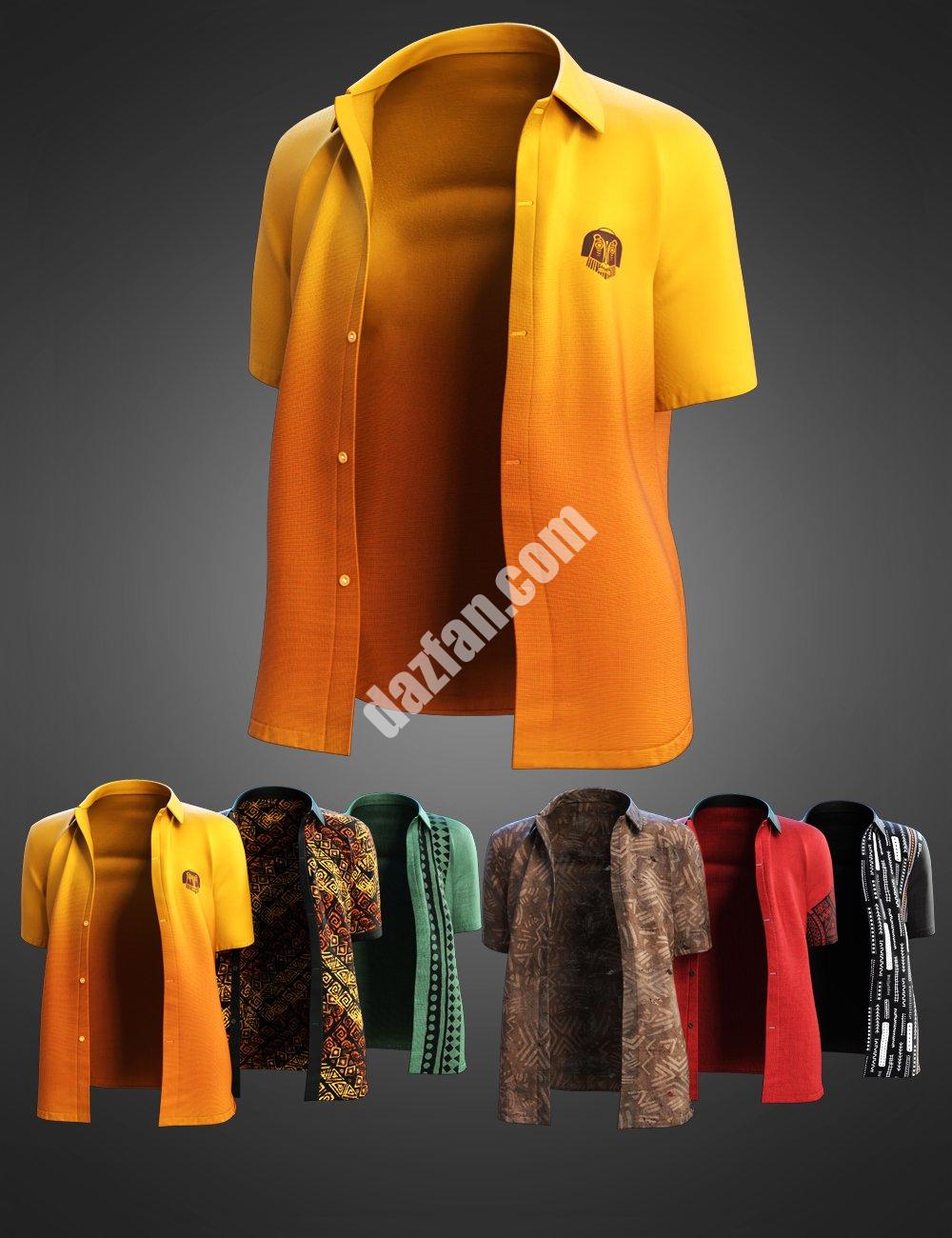 [daz服装] Dash Outfit dForce宽松衬衫适用于Genesis 8和8.1男性-DAZ爱好者