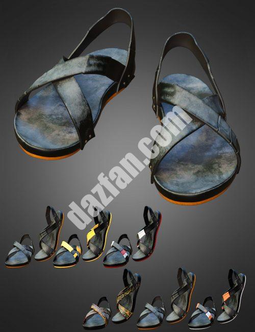 [daz服装] Genesis 8和8.1男性Dash Outfit凉鞋-DAZ爱好者