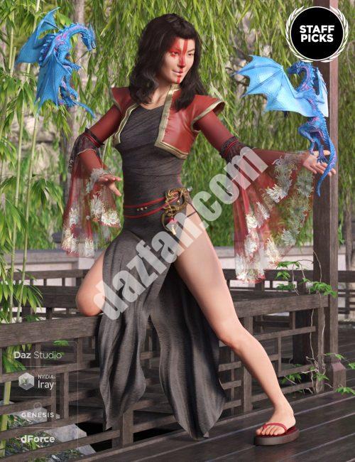 [daz服装] dForce创世纪8女版龙女套装-DAZ爱好者