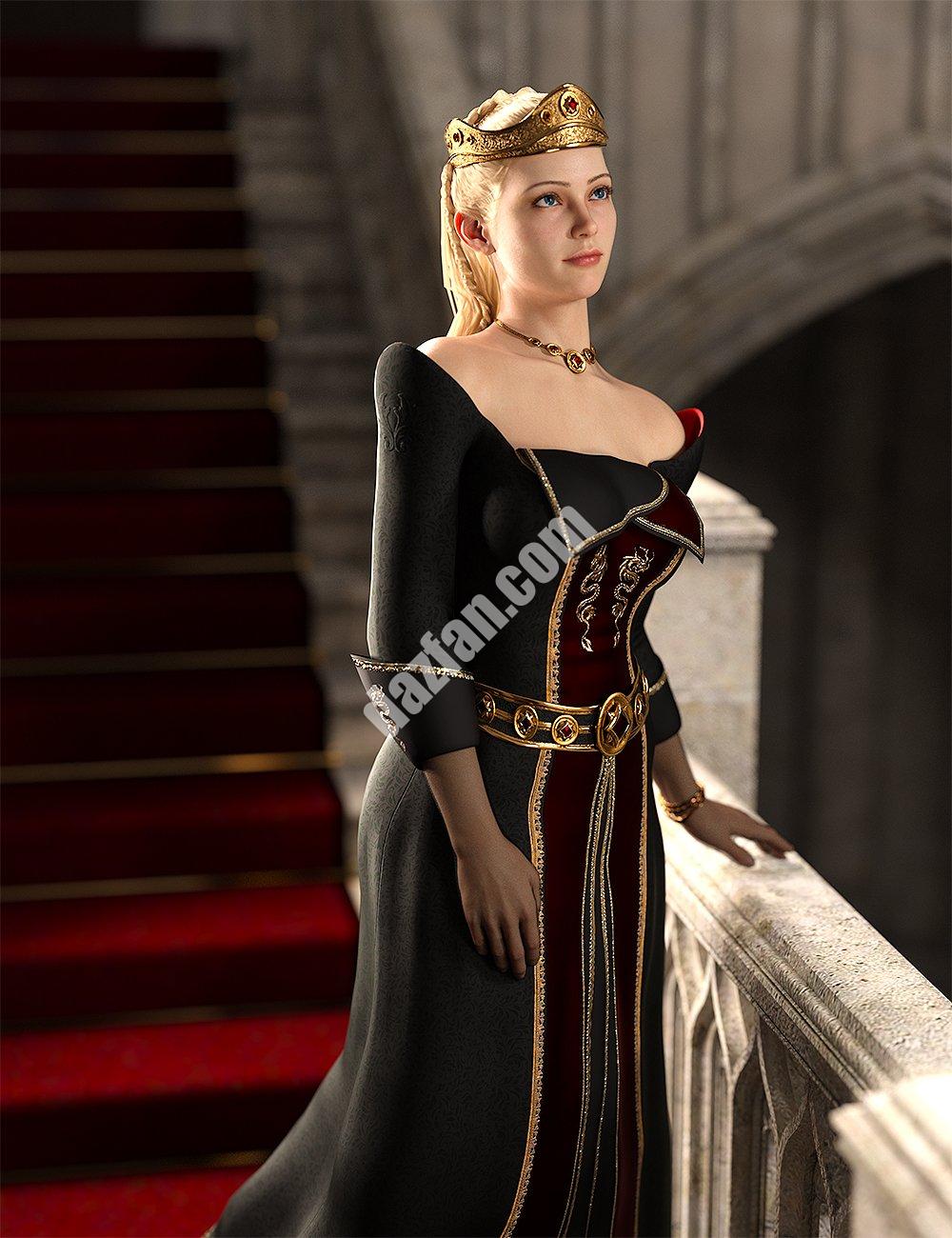 [daz服装] dForce奇幻女王创世纪8、8.1和9女性套装-DAZ爱好者