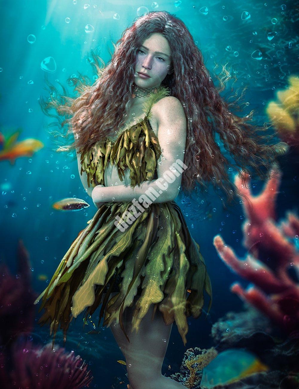 [daz服装] dForce From The Ocean Outfit纹理附加模块-DAZ爱好者