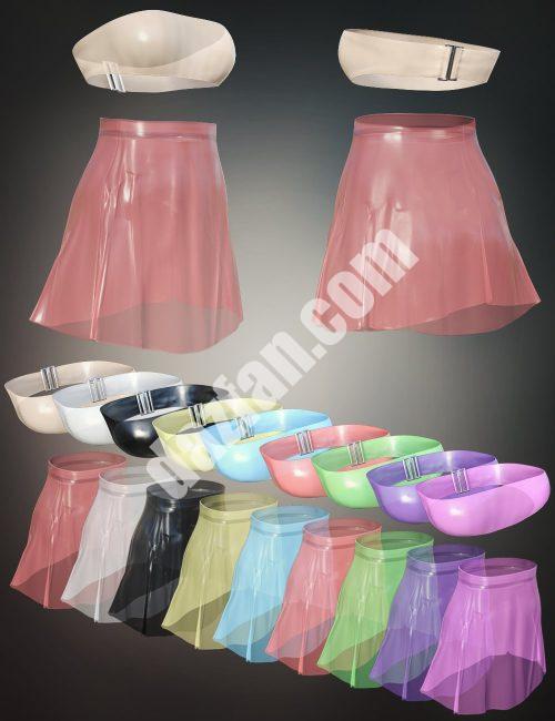 [daz服装] 哥特风格V6 dForce Crop上衣和裙子，适用于Genesis 8和8.1女性-DAZ爱好者