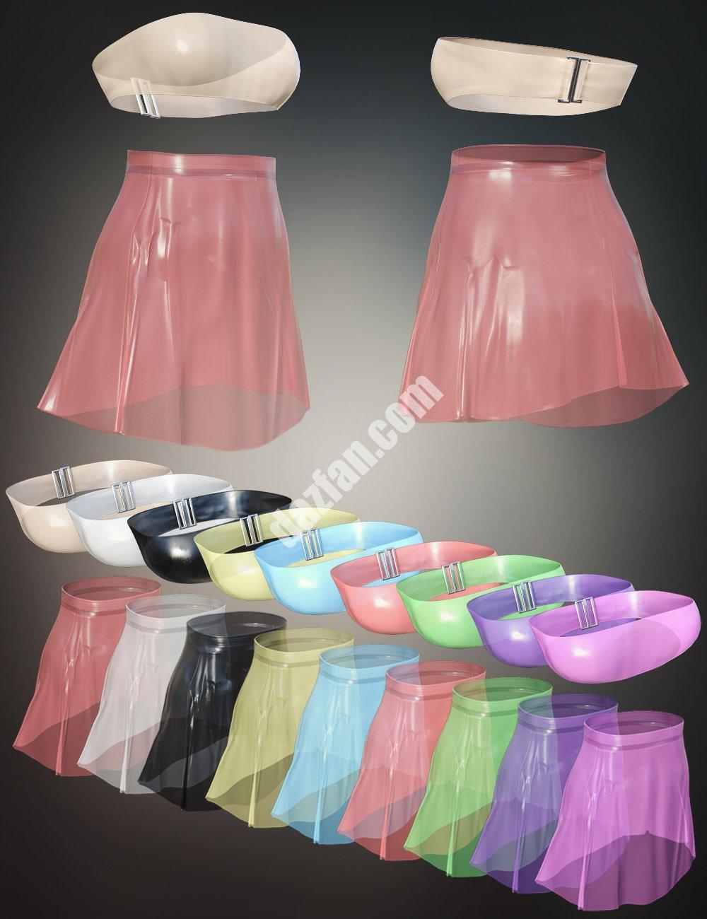 [daz服装] 哥特风格V6 dForce Crop上衣和裙子，适用于Genesis 8和8.1女性-DAZ爱好者