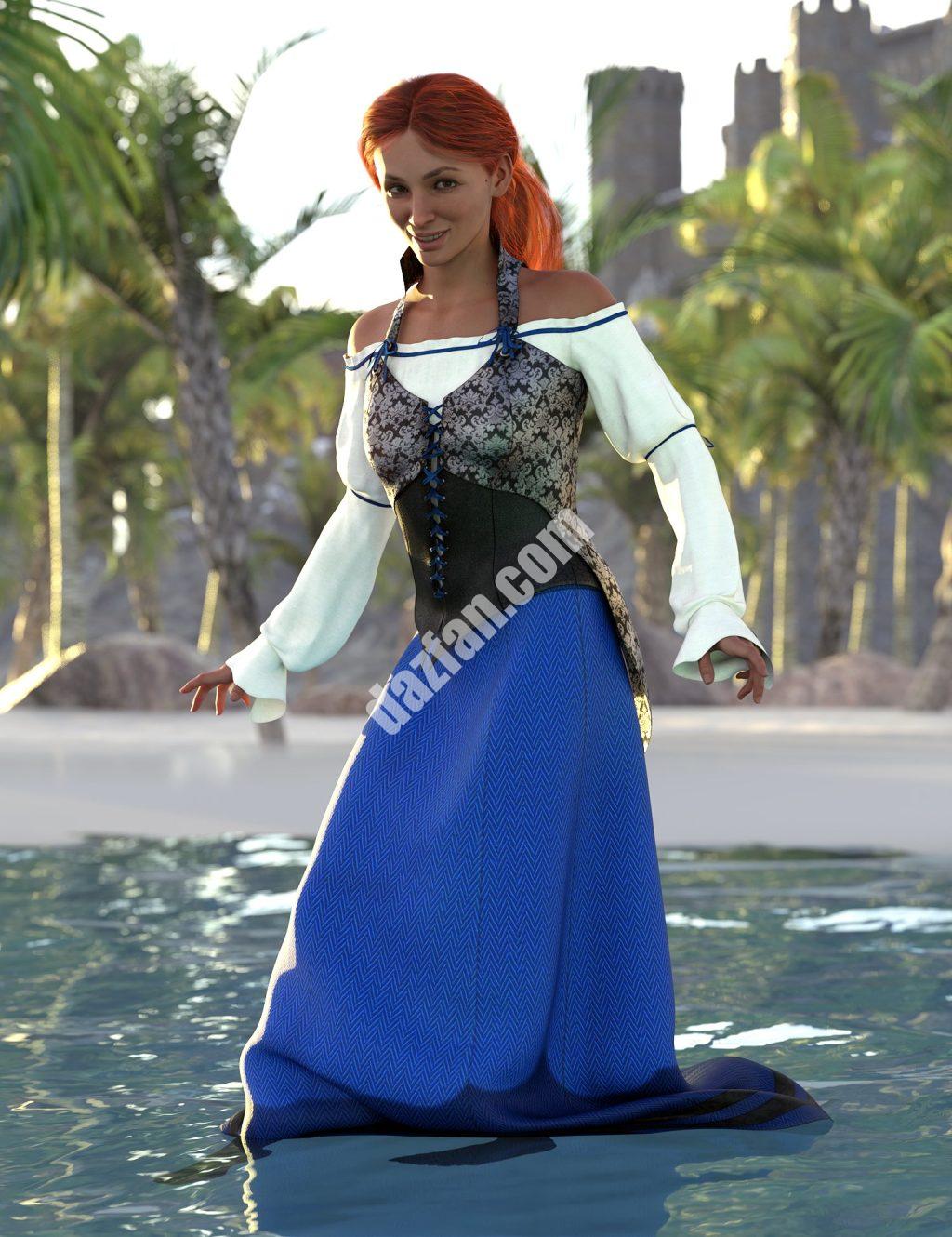 [daz服装] dForce Into the Sea创世纪8和8.1女性套装-DAZ爱好者