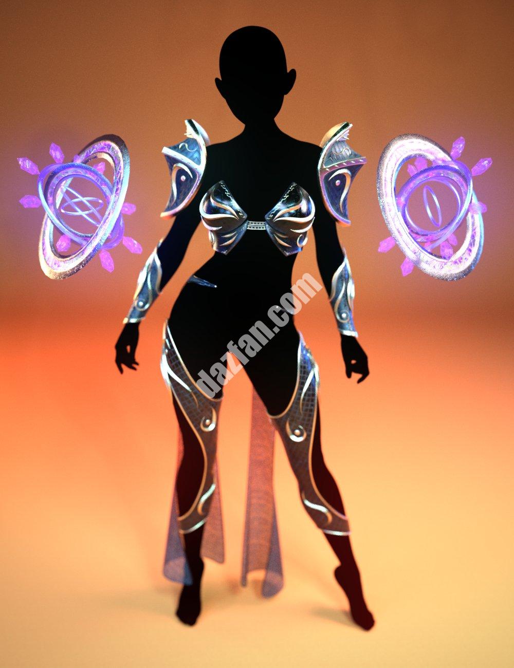 [daz服装] dForce Luna Genesis 8和8.1女性版盔甲和配件-DAZ爱好者