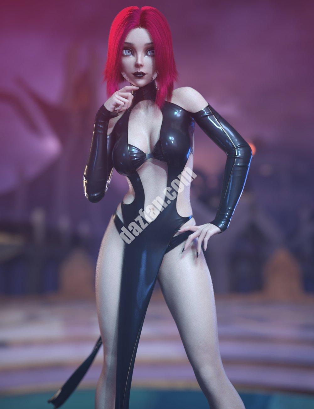 [daz服装] dForce Luna Genesis 8和8.1女性连衣裙-DAZ爱好者