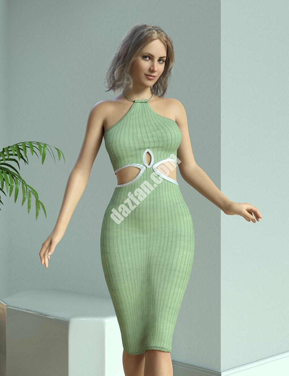 [daz服装] dForce MK Malena迷笛连衣裙，适用于Genesis 8和8.1女性-DAZ爱好者