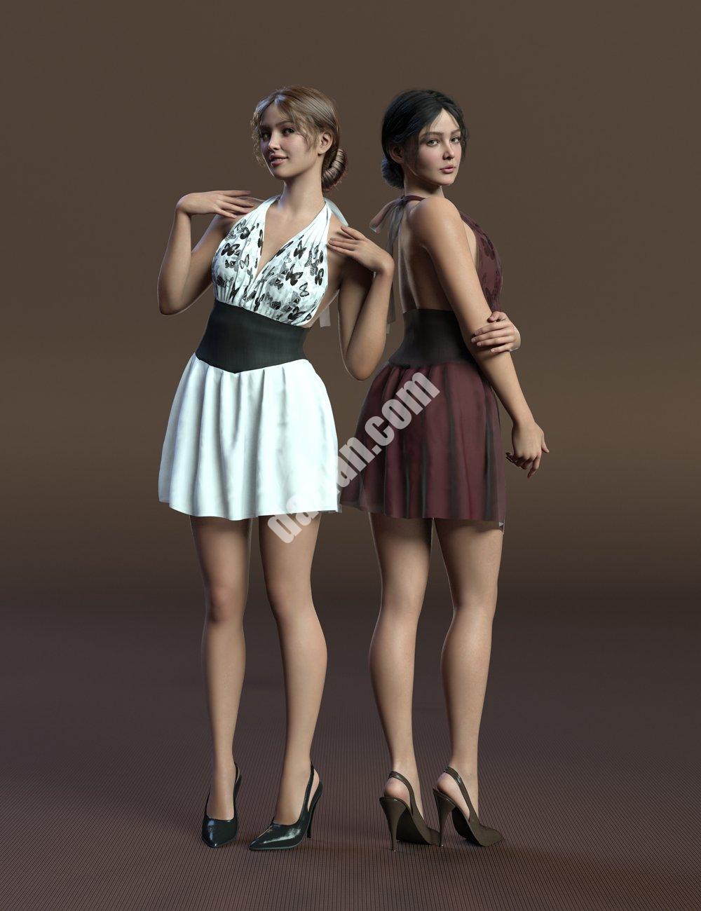 [daz服装] dForce MK Genesis 9迷你裹身Halter连衣裙-DAZ爱好者