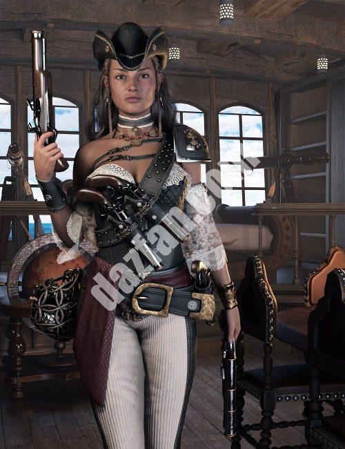 [daz服装] dForce Rachell HigH Genesis 8.1女性海洋装备-DAZ爱好者