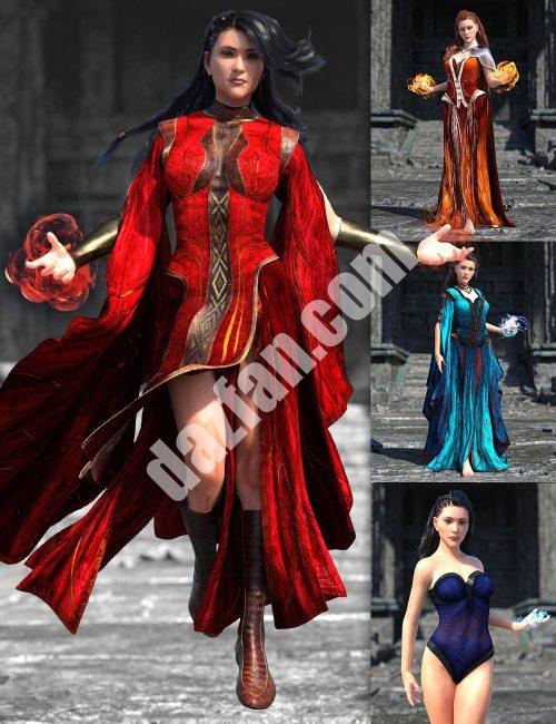 [daz合集] 创世纪8和8.1的dForce War女巫捆绑包-DAZ爱好者