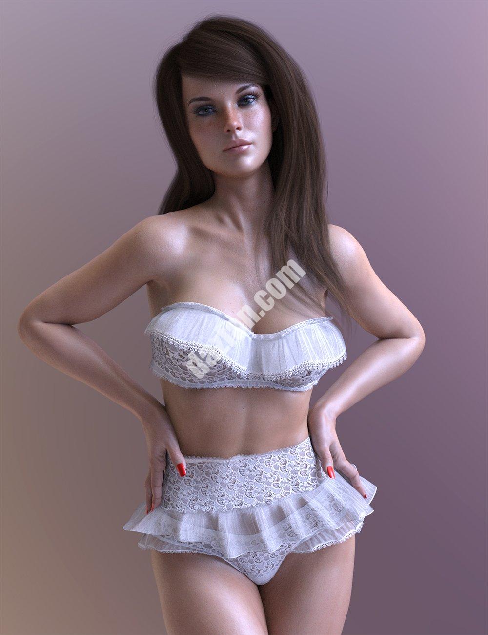 [daz服装] dForce X-Fashion Genesis 8和8.1女式激情蕾丝内衣套装-DAZ爱好者