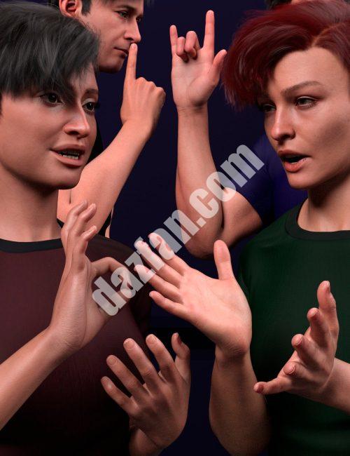 [daz姿势] 对话手势象征着创世纪9的隐喻-DAZ爱好者