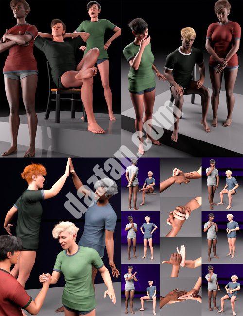 [daz合集] Genesis 9 Bundle肢体语言词典-DAZ爱好者