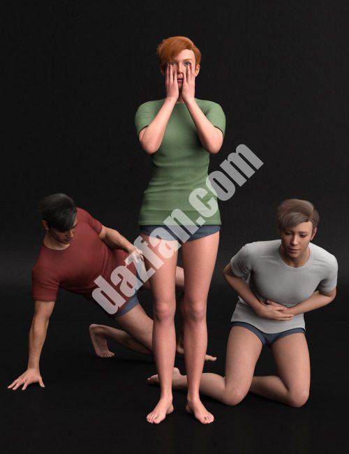 [daz合集] Genesis 9的摔倒姿势捆绑包-DAZ爱好者