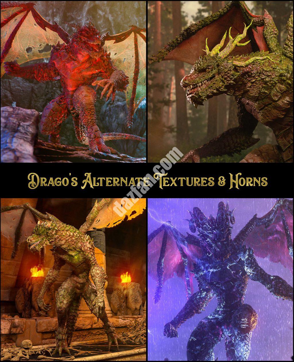 [daz角色] Drago的交替纹理和喇叭-DAZ爱好者