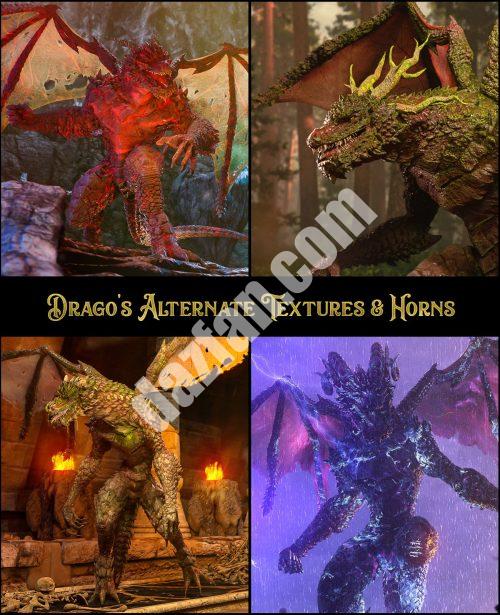 [daz角色] Drago的交替纹理和喇叭-DAZ爱好者