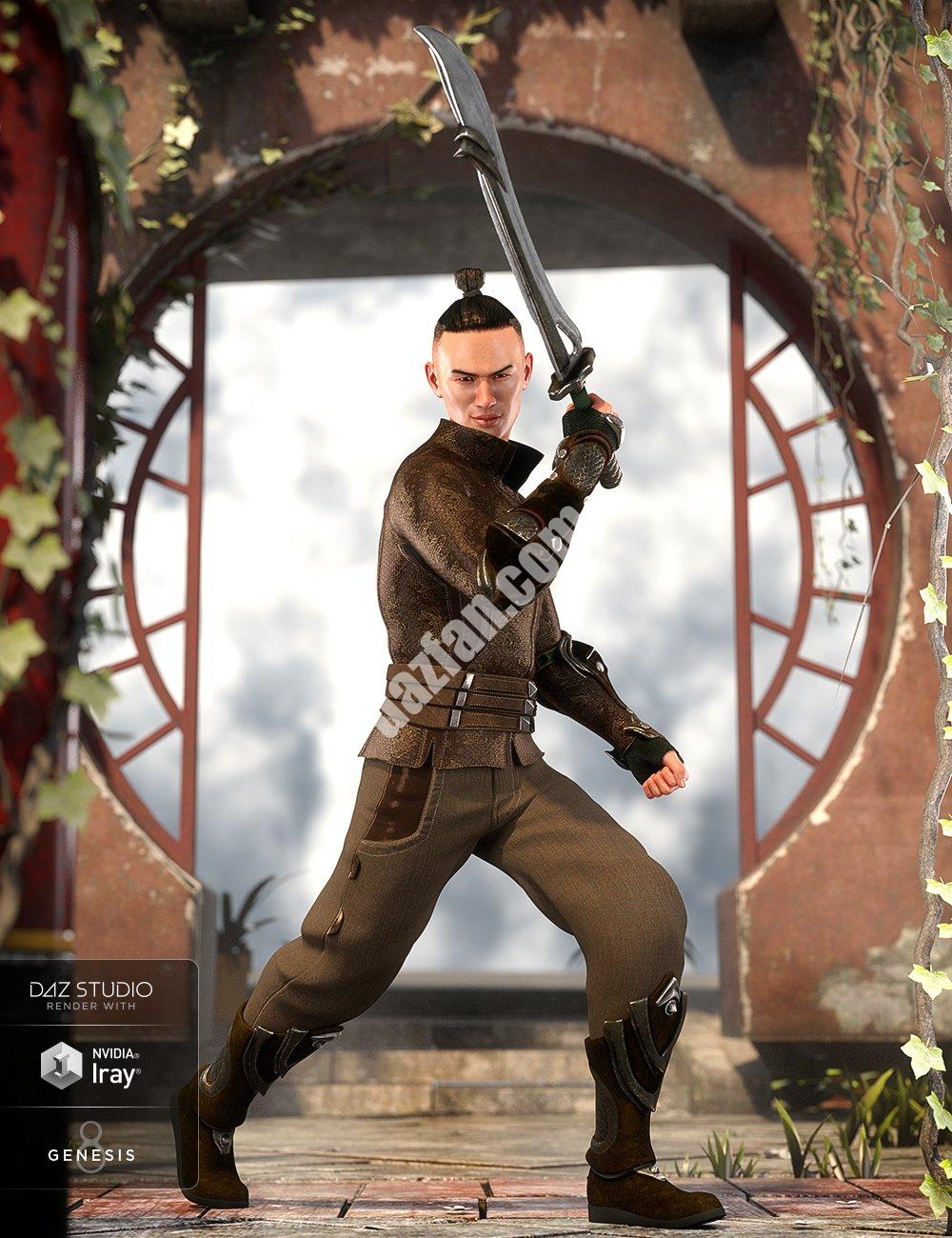 [daz服装] 东方幻想战士创世纪8男装-DAZ爱好者
