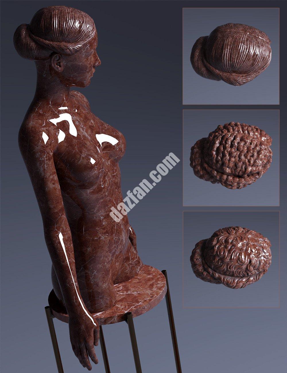 [daz道具] Genesis 8.1女性的仿真头发模型-DAZ爱好者