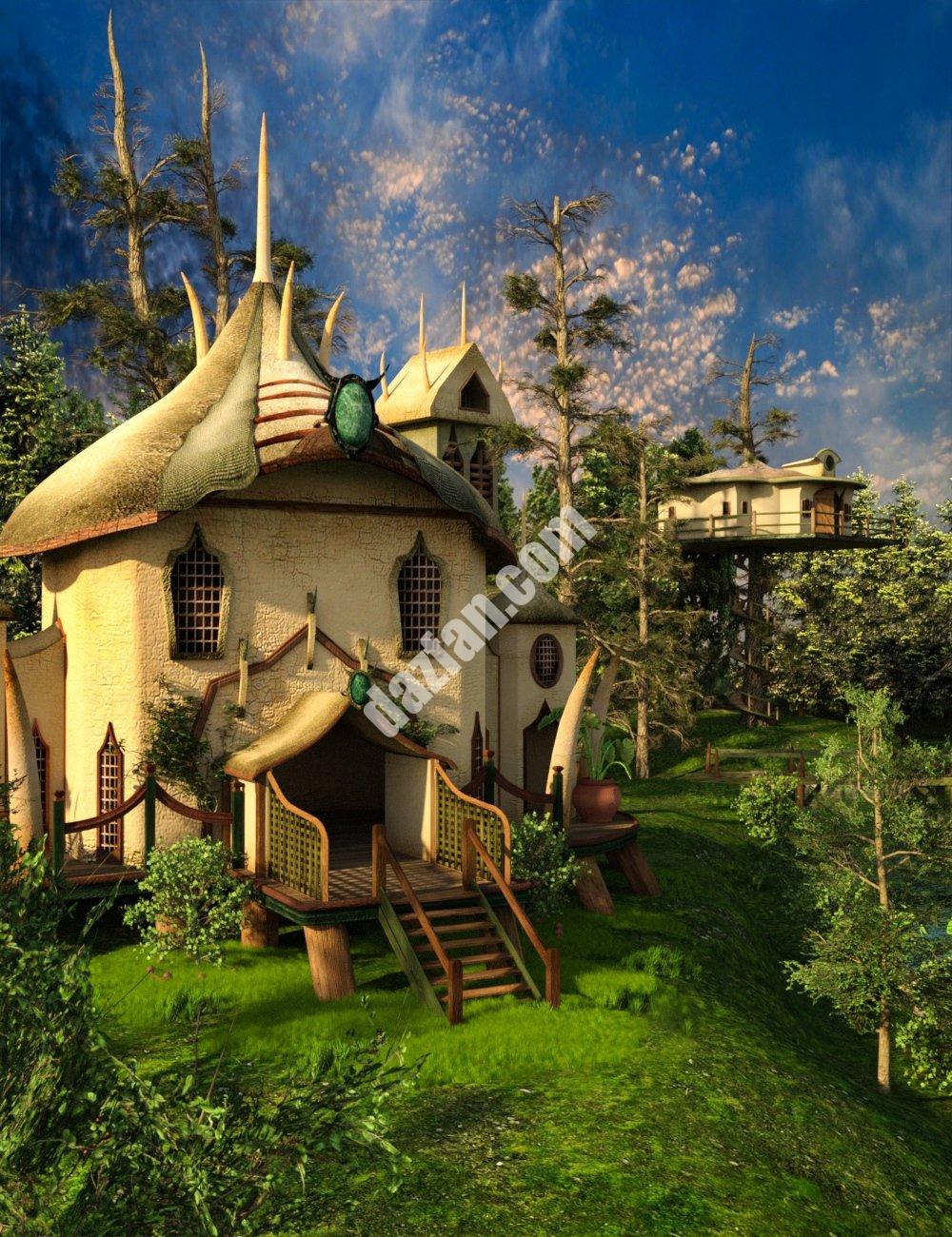 [daz场景] 精灵村与世界建设者-DAZ爱好者