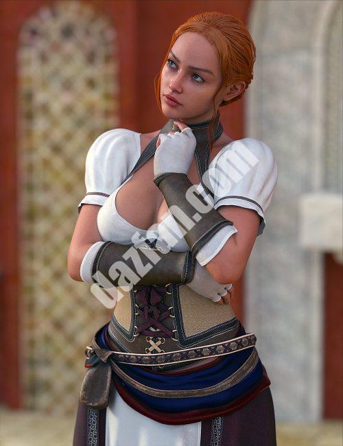 [daz合集] 创世纪9、8.1和8女性的Eveline中世纪酒馆女仆捆绑包-DAZ爱好者