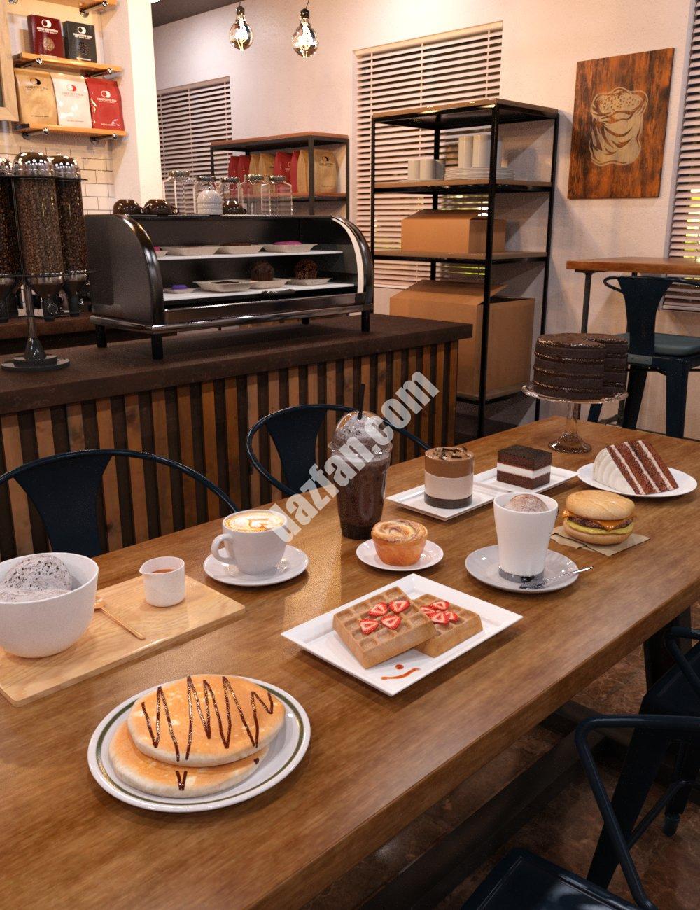 [daz道具] FG咖啡店风格食品-DAZ爱好者