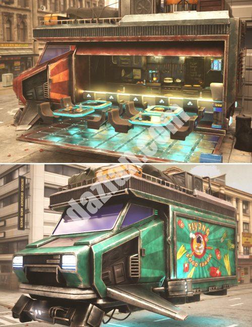 [daz载具] 网络飞行食品车-DAZ爱好者