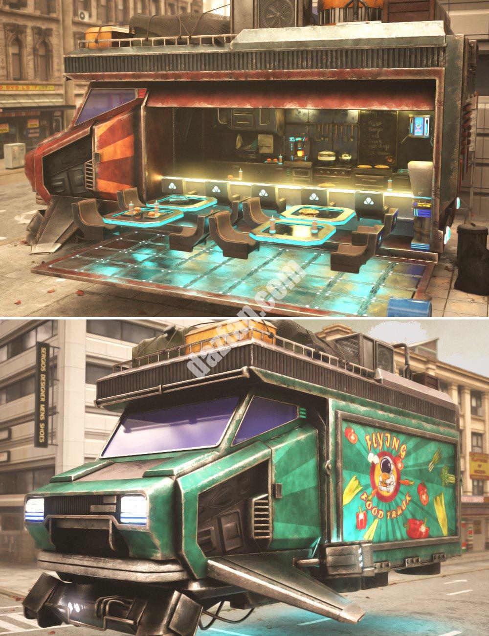 [daz载具] 网络飞行食品车-DAZ爱好者