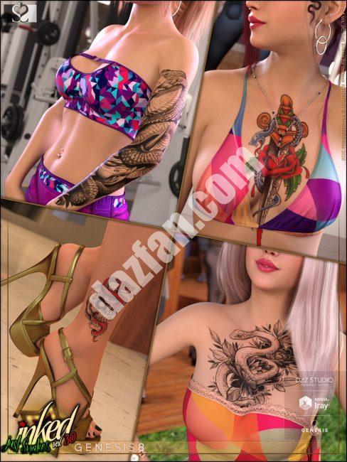 [daz服装] ShanasSoulmate_Inked_Vol30_JustNakes_Genesis8女性_274258-DAZ爱好者
