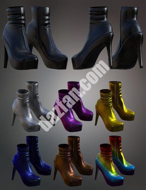 [daz服装] 哥特风格V5靴子Genesis 8和8.1女性版-DAZ爱好者