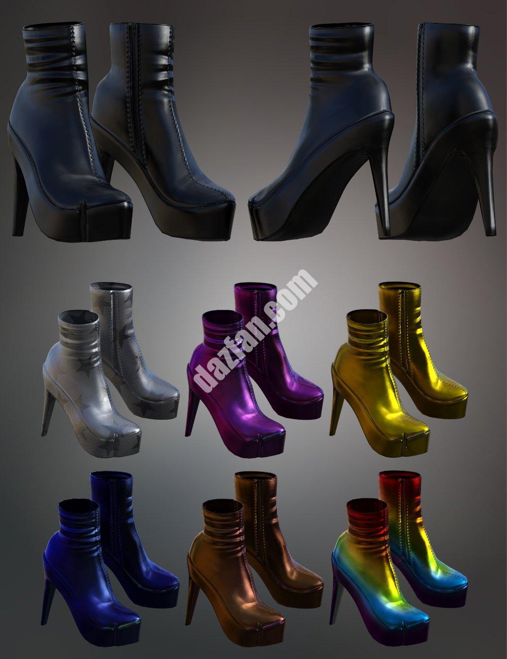 [daz服装] 哥特风格V5靴子Genesis 8和8.1女性版-DAZ爱好者