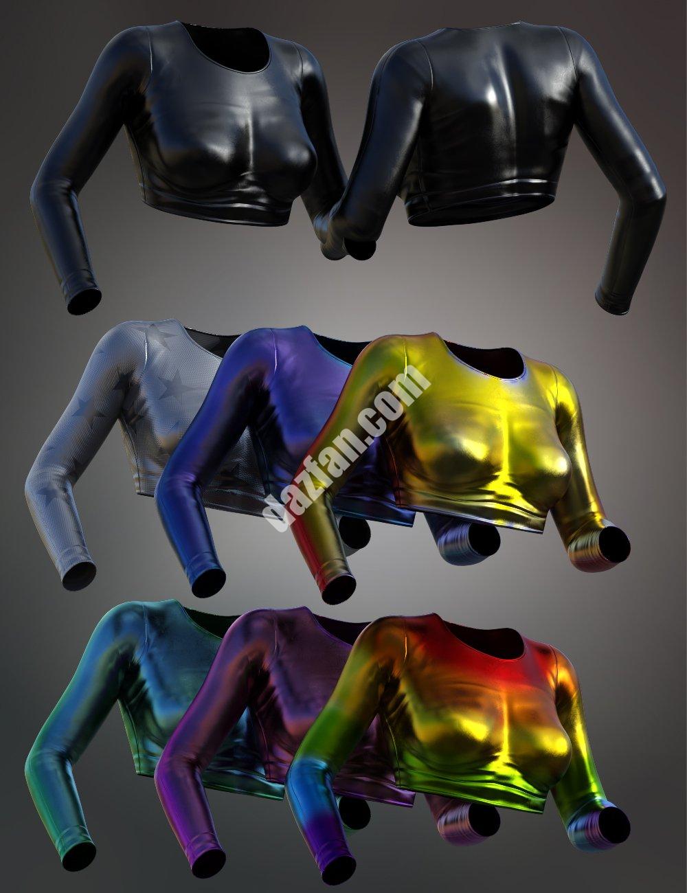 [daz服装] 哥特风格V5长袖上衣，适用于Genesis 8和8.1女性-DAZ爱好者